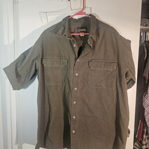Cabela's Men's Casual Olive Button Down Shirt